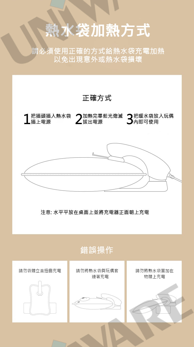 UNIWARE MF-K600喵喵電暖袋