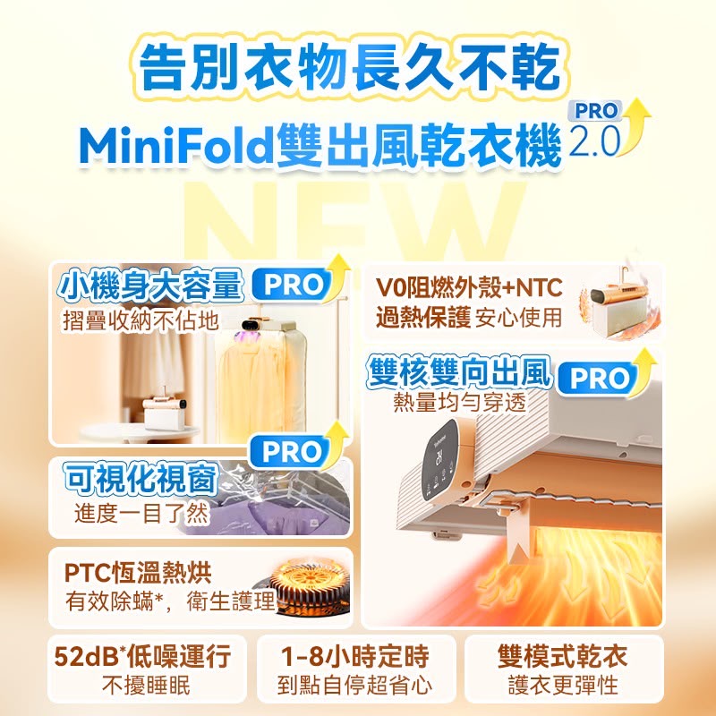 Yohome MiniFold速乾乾衣機 PRO 2.0