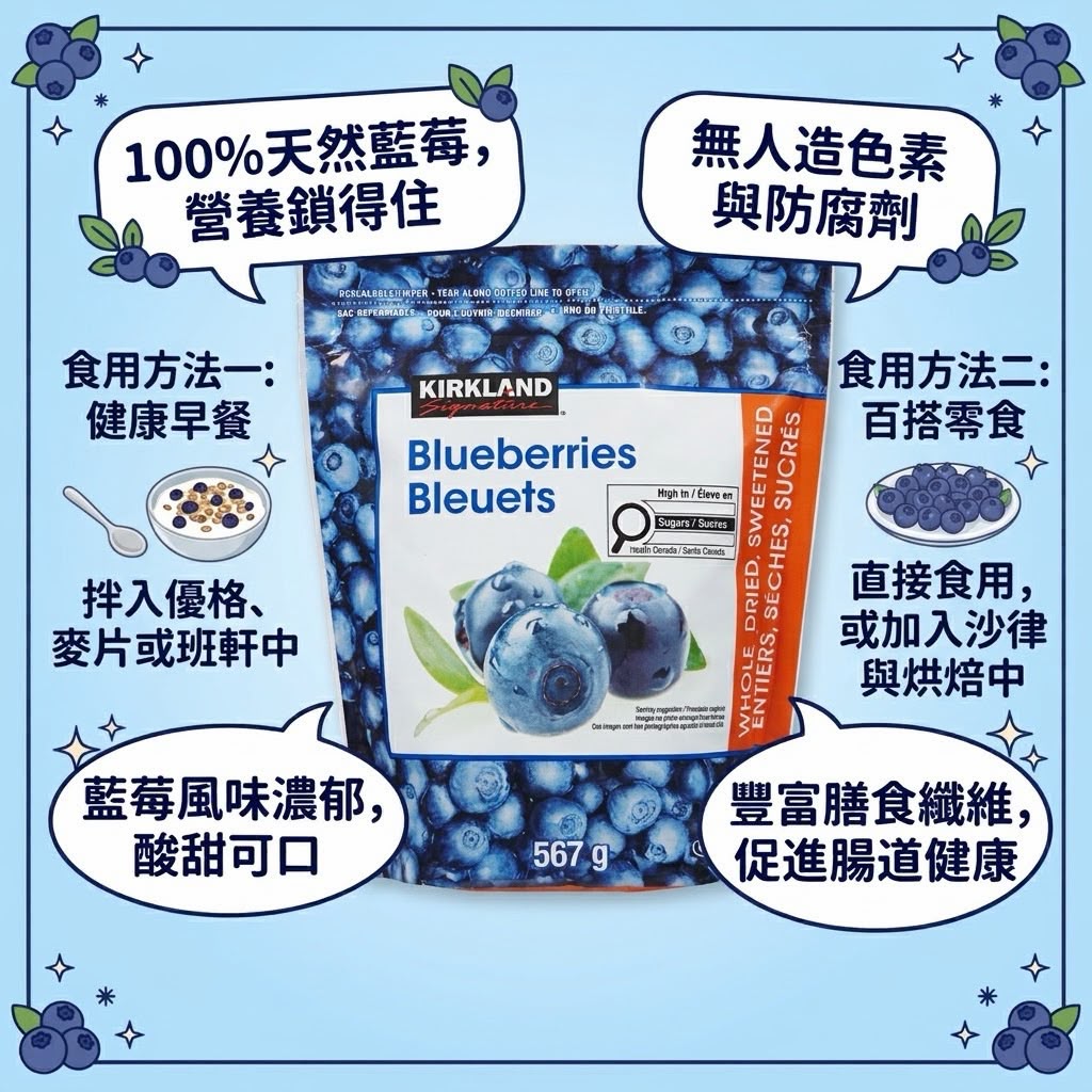 加拿大直送 預購 Kirkland Signature 藍莓乾 (567g)